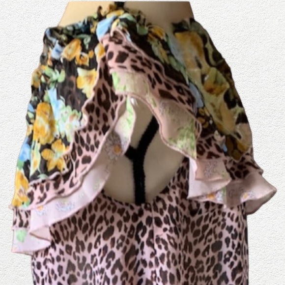 Kori Leopard Floral Print Top Size Large - Picture 7 of 10